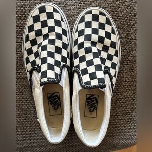Vans slip ons, black & white checkered
